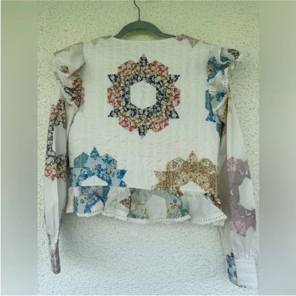 Sezane X Sea NY Axel Blouse Jacket Quin Patchwork - Picture 6 of 7